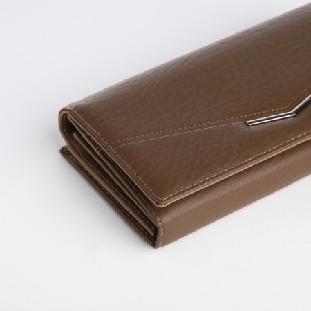 Women's wallet on a magnet, brown color-2