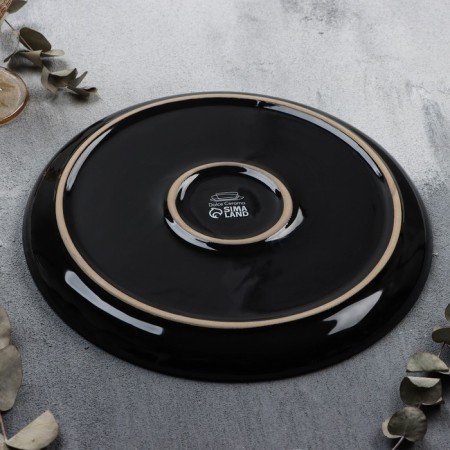 Ceramic "Ornament" plate, 27 cm, black color-3