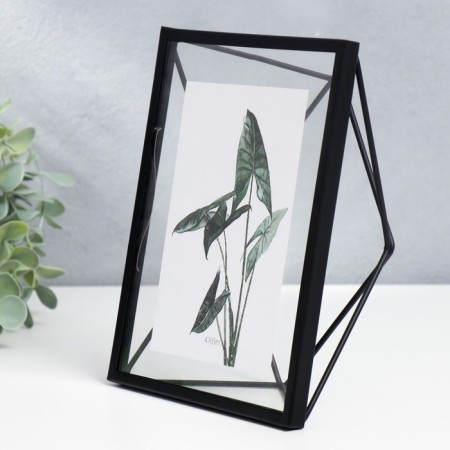 Photo frame Metal in 1 photo 10x15 cm "Loft. 3D Line" Black 20x15x6 cm-1