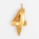Candle in the Cake "Fine", number "4", gold metallic, 6.5 cm