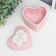 Coramics box "Three white roses. Geometry" heart pink 10x11x11 cm