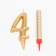 Set a candle for a cake number 4 giant, gold, with a fountain, 9.5 cm
