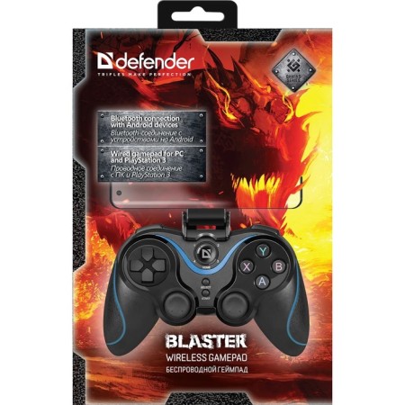 Defender Blaster gamepad, wireless, vibration, for PC, USB, BT, black-9
