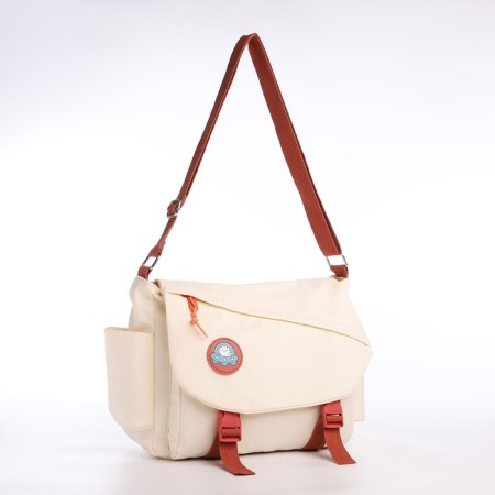 Youth bag on the valve, milk/brown color-2