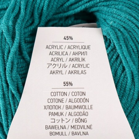 Jeans yarn 55% cotton, 45% acrylic 160m/50g (63 peacock green)-4