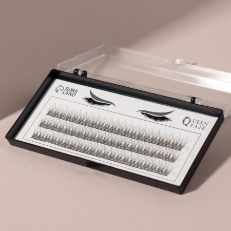 A set of overhead eyelashes "Lastochkin tail", bundles, 10 mm, thickness 0.07 mm, bend C, 12 D-1