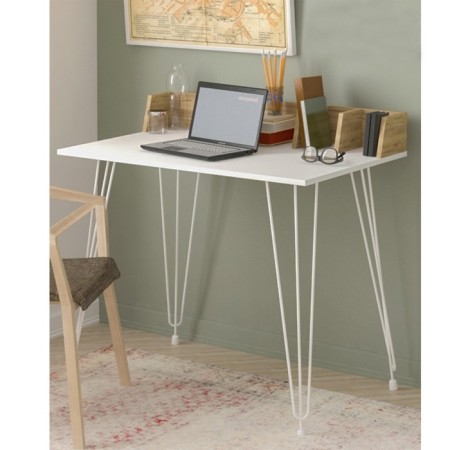 Written table Liverpool 90x50x75 cm, oak craf gold, white