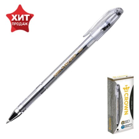Gel pen Crown Hjr-500b, node 0.5 mm, black ink black