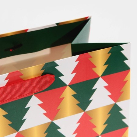 Laminated horizontal “Multi -colored Christmas trees”, ML 27 x 23 x 11.5 cm, New Year-5