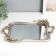 Top interior polystone with the "Flowers" mirror rectangular, silver 4.5x28x45 cm