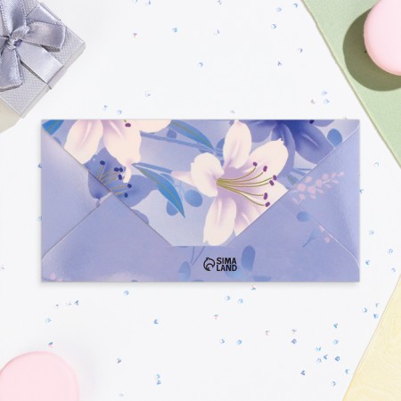 Money envelope "Congratulations!" lilies, 16.5x8 cm-2