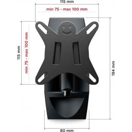 Holder LCDS-5004 Metalik 10 "-26" MAX.25KG NASTEN TOMENT and NAC 10047-6