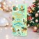 Happy New Year Walking card! Glitter, Congrev, blue background, 11 x 21.5 cm