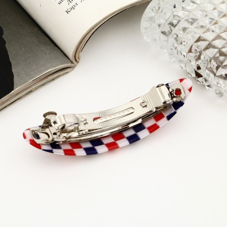 Halfish hair clip "Chess" 9 cm, mix-1