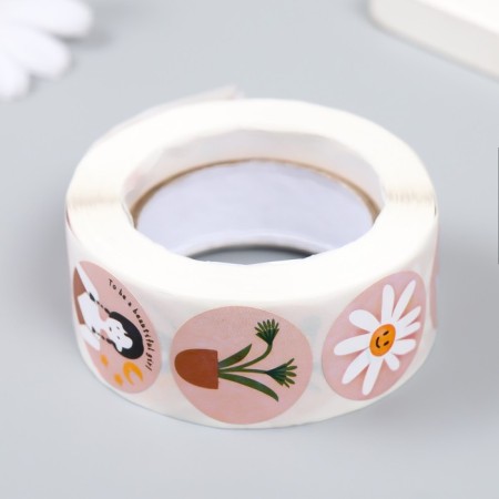 Stick Paper "Beauty Day" d = 2.5 cm 500 pcs in a roll 3x6.5x6.5 cm-2
