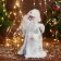 Santa Claus "with a flashlight on the staff and patterns on the fur coat" moves, 30x14 cm, white