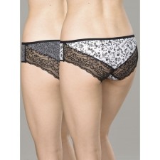 Women's underpants, size 50 is gray, white, 2 pcs