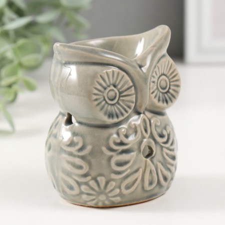 Aroma lamp ceramics "Patterned owl" mix 9.5x7.5x6 cm-2
