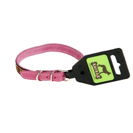 Decorated leather collar, 24-28 x 1.2 cm, mix-1