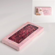 Chocolate box, confectionery packaging, “Rejoice yourself”, with a window, 17.3 x 8.8 x 1.5 cm