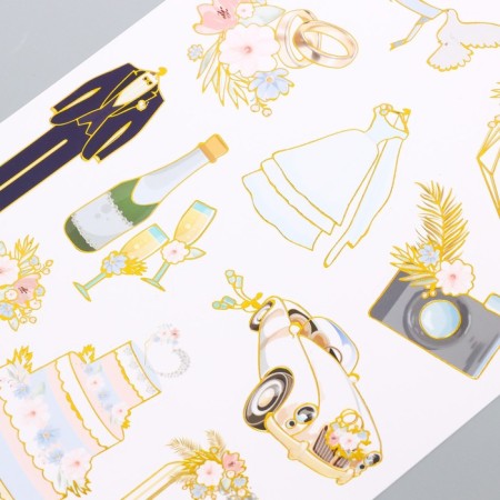 Stickers Paper "Wedding" set 2 sheets 20x15 cm-1