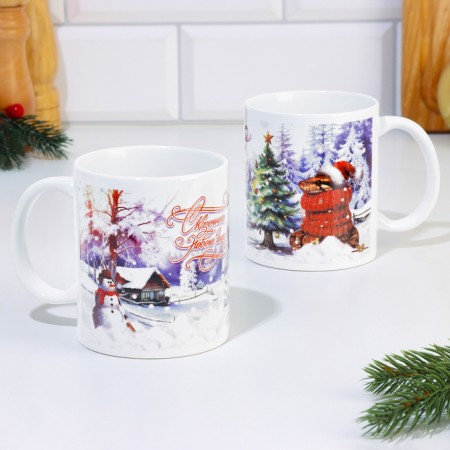The mug sublimation "Fairytale New Year!" Symbol of the year, sweater, 320 ml