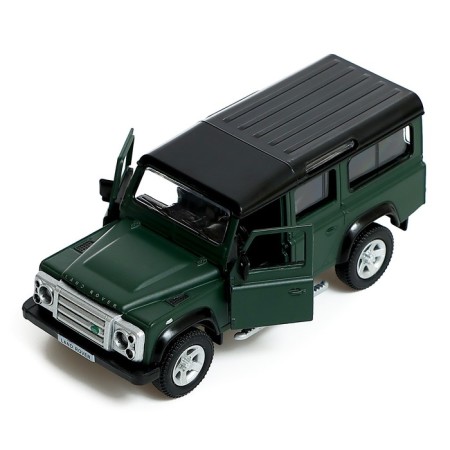 Metal machine Land Rover Defender, 1:32, inertia, matte green color-3