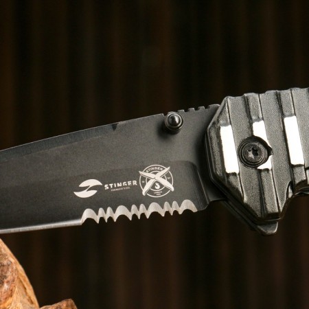 Singer folding knife with a clip, 90 mm, hilt: steel, aluminum, plastic, cardboard box-2