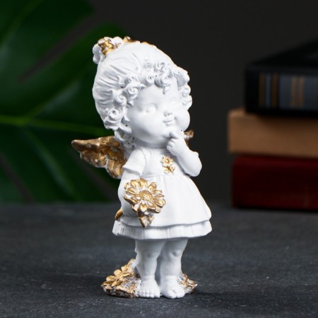 Figure "Angel with Flower" 8x7x14cm