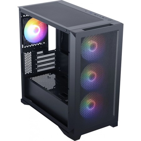 The ACCORD AM08 case is black without PSU ATX 2xusb3.0 1xusb3.1 Audio Bott PSU-4