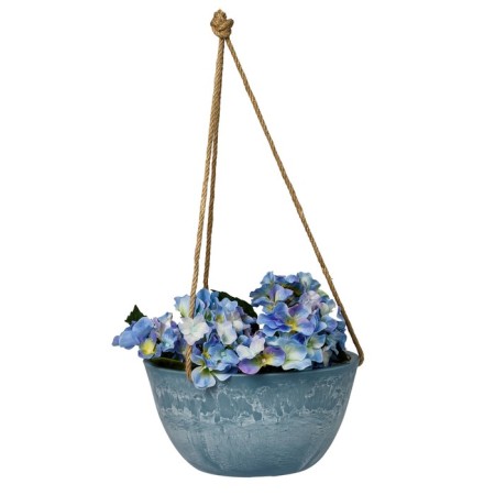 Kashpo for flowers suspended, 4l blue stone 25.5x25.5x12.7 cm-2