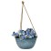 Kashpo for flowers suspended, 4l blue stone 25.5x25.5x12.7 cm