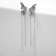 Earrings "Kuffs" butterfly wings, white color in silver