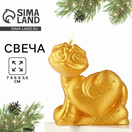 New Year's candle "Snake Milashka", for the New Year, Golden, 69 x 61 x 36