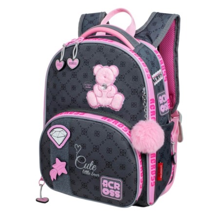 School backpack by Ergon. Spray Across 194 37*28*12 Virgo + Pen, Mesh Ser/Rose 24-194-12-1