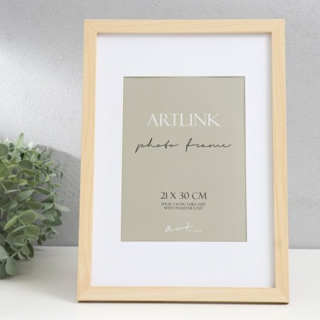 Photo frame MDF "Ellis" 21x30 cm, with a paspartm, natural 76748