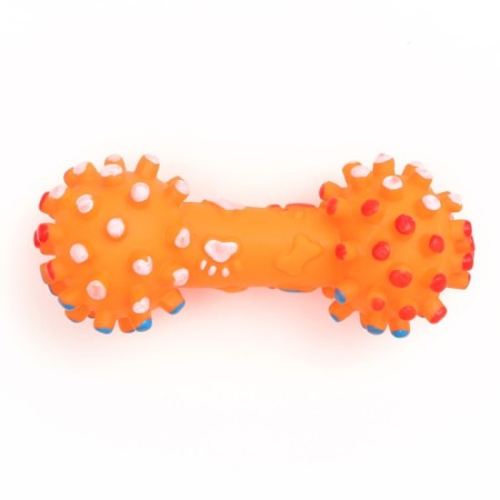 Toy squeezing enlarged "dumbbells with paws" for dogs, 16.5 x 6 cm, orange-3