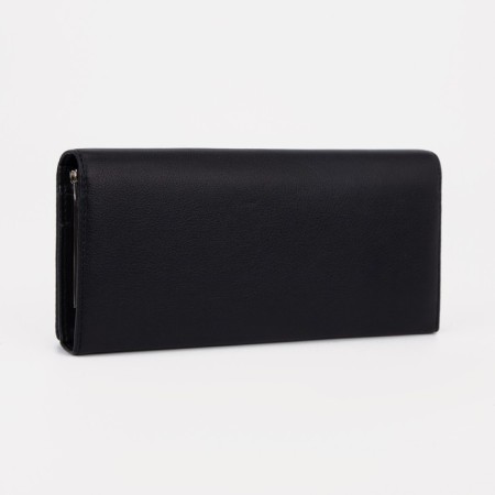 Women's wallet on magnets, black color-1
