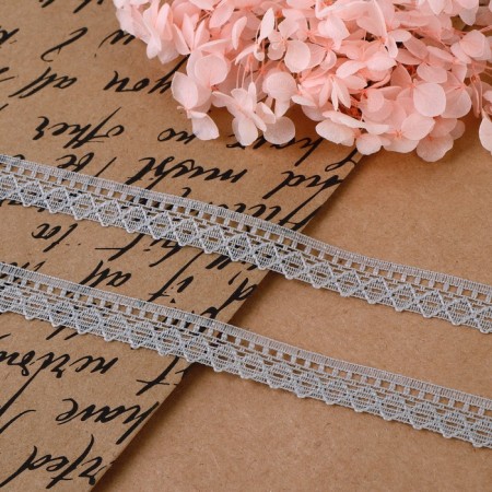 Capricon lace, 12 mm × 10 ± 1 m, light gray color-1