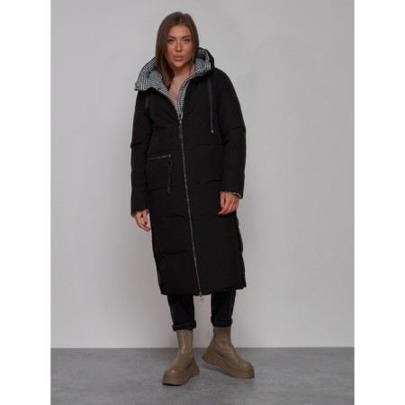 Coat insulated bilateral female, size 44, black color-19