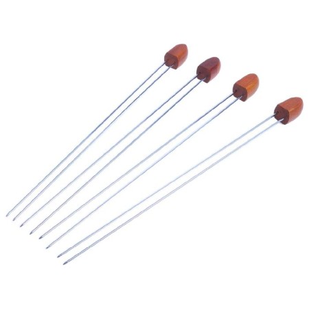 Double shampoos with wooden handles, length 38 cm, 4 pieces