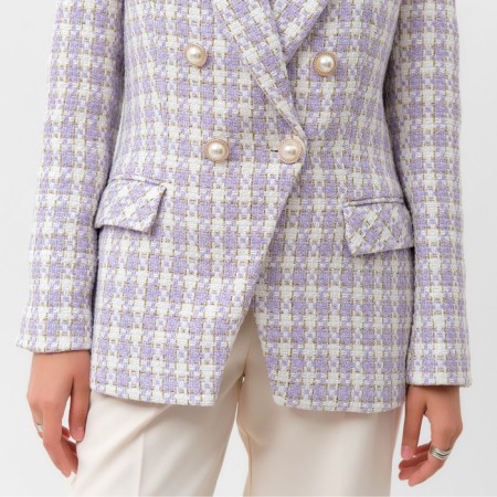 Jacket tweed double -breasted mist p. 50. lilac-4