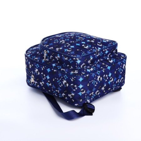 Baby backpack on lightning, external pocket, blue color-4