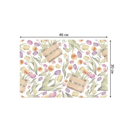 A set of napkins for setting the table "Tulips as a gift", rectangular, rounded edges, size 30x46 cm, 4 pcs-2