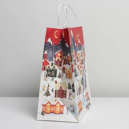 Package Gift Crafts "Festive Town", 28 x 32 x 15 cm, New Year-1