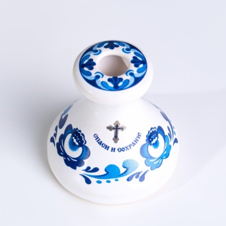 Gzhel conveyor cone, ceramics-2