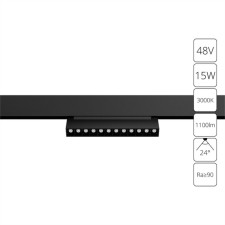 Магнитный трековый светильник Arte Lamp Linea A4648PL-1BK, LED, 15 Вт, 2.2х21.9х10.5 см, 1100 Лм, чёрный