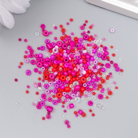 Glass beads 6/0-15/0 "Assorted red" d = 1.5-4 mm, nr 10gr