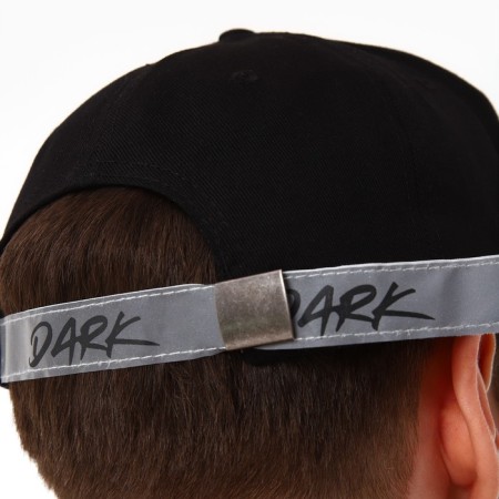 Men's cap with reflective elements, black color, river 56-11