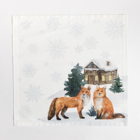 Set of Ethel "Forest Animals" tablecloth 150x110 +/- 2cm with GMVO, napkins 40x40cm-4pcs-11